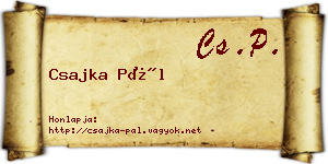 Csajka Pál névjegykártya